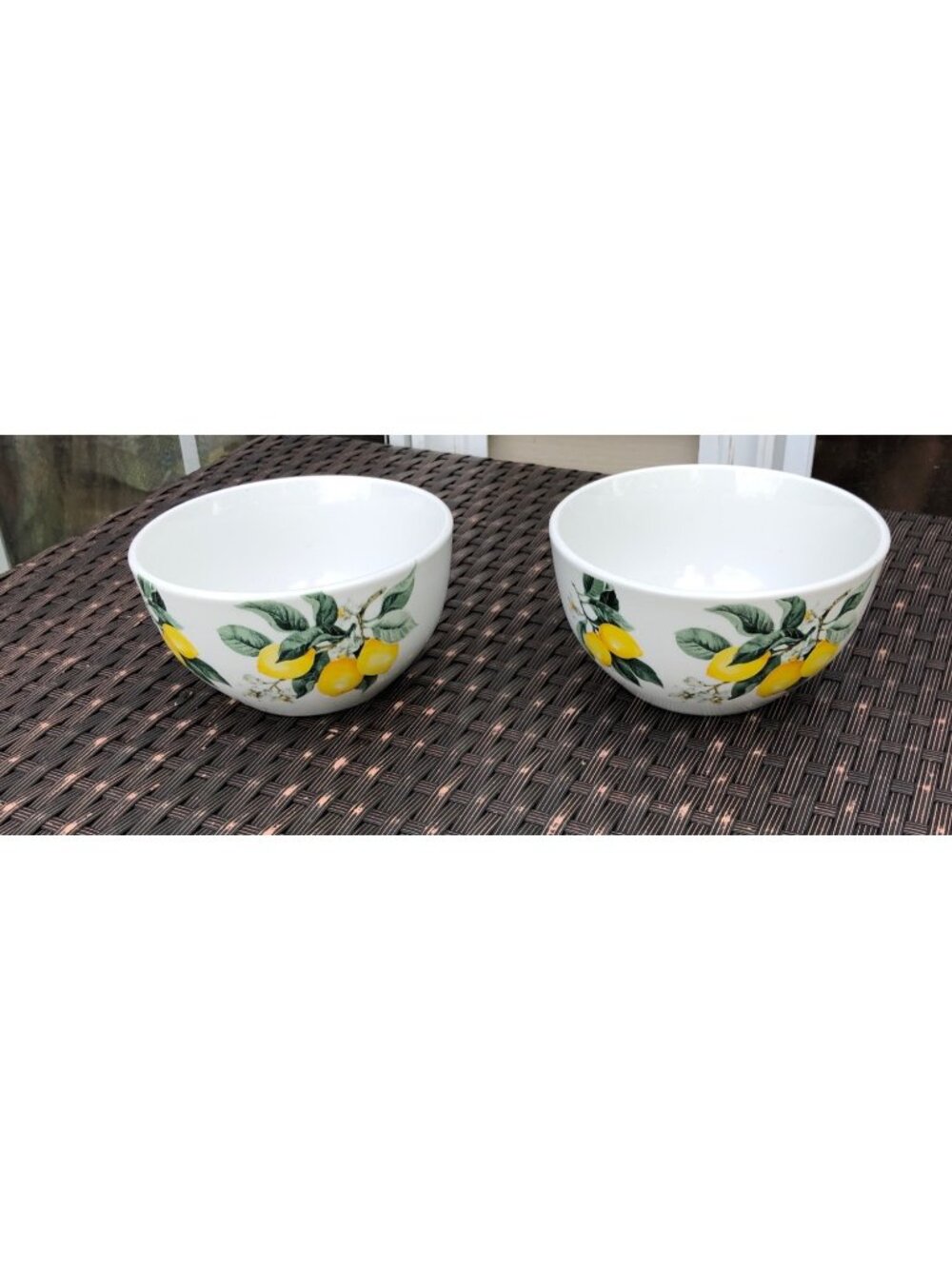 Royal Norfolk Lemon Print Bowls 5.5" Diameter Safe Floral White